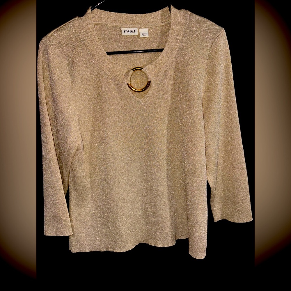 Cato Gold Ring Detail Top